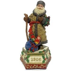 Home for the Holidays Visions of Santa 1906 Resin Santa Musical Figure 10"